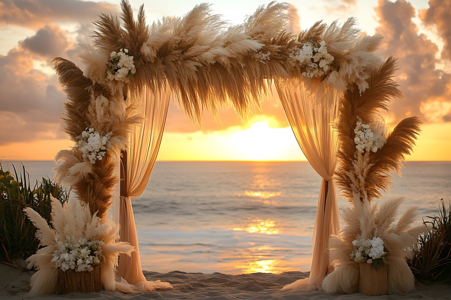 Beach Sunset Arch Bohemian Backdrop RR8-433