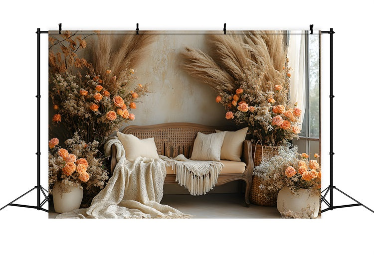 Autumn Floral Sofa Bohemian Backdrop RR8-435