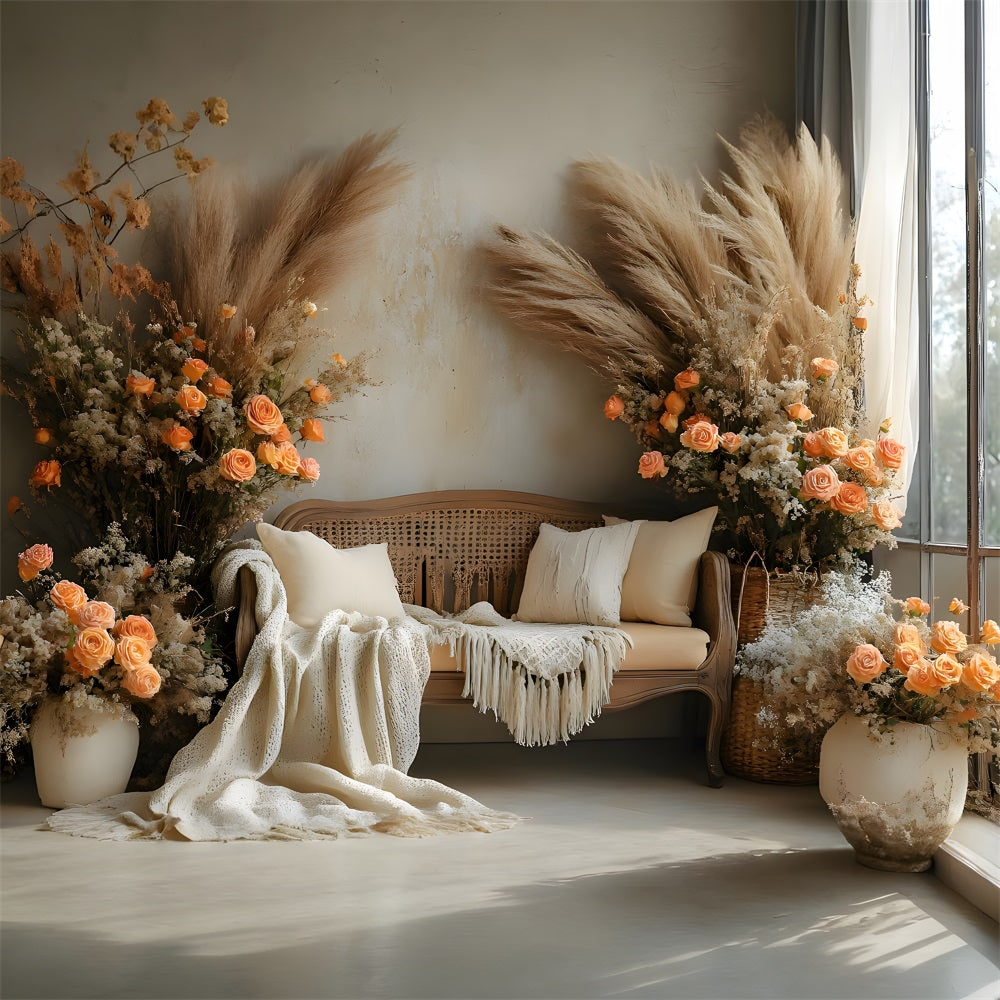 Autumn Floral Sofa Bohemian Backdrop RR8-435