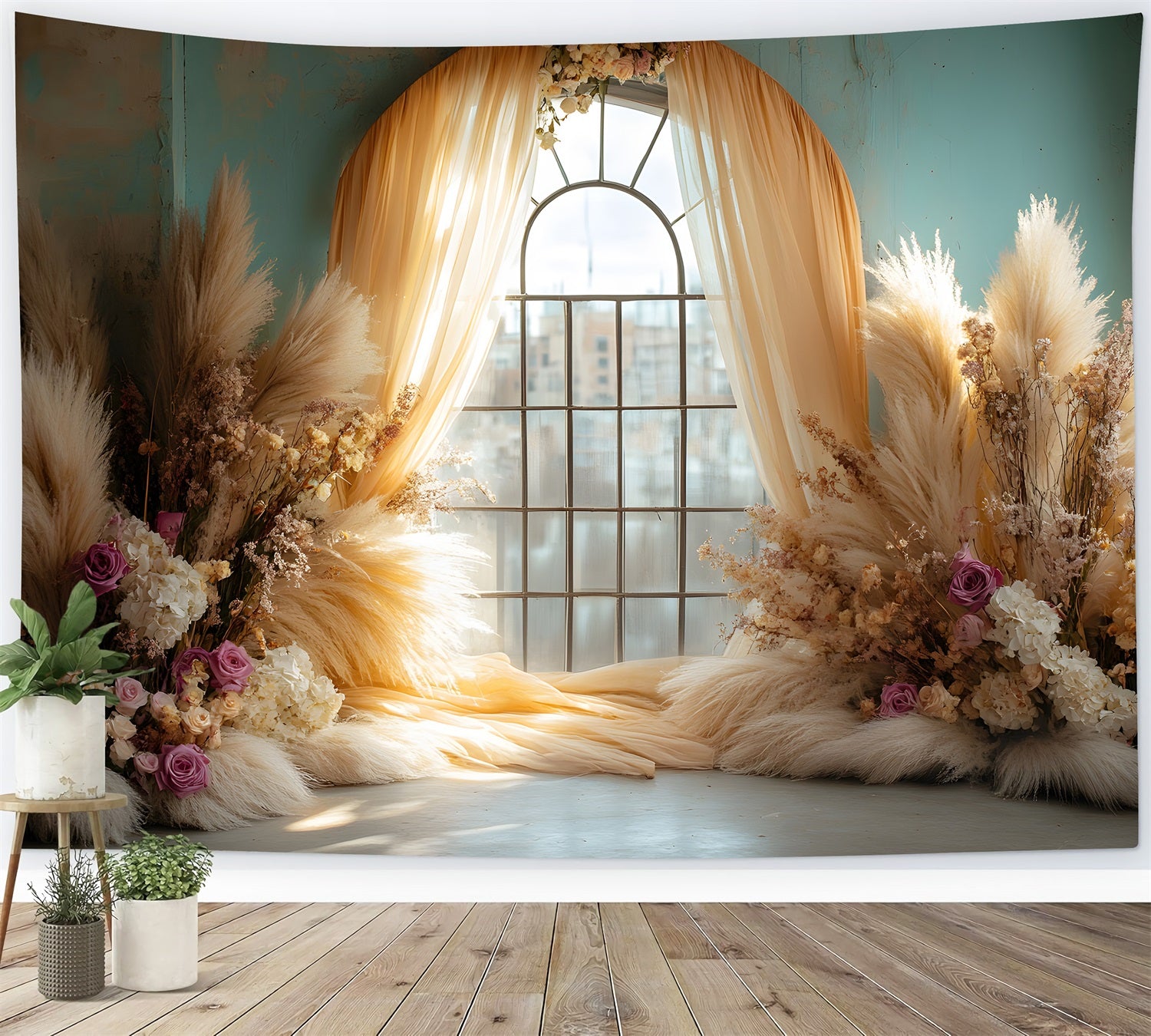 Sunset Window Curtain Bohemian Backdrop RR8-437