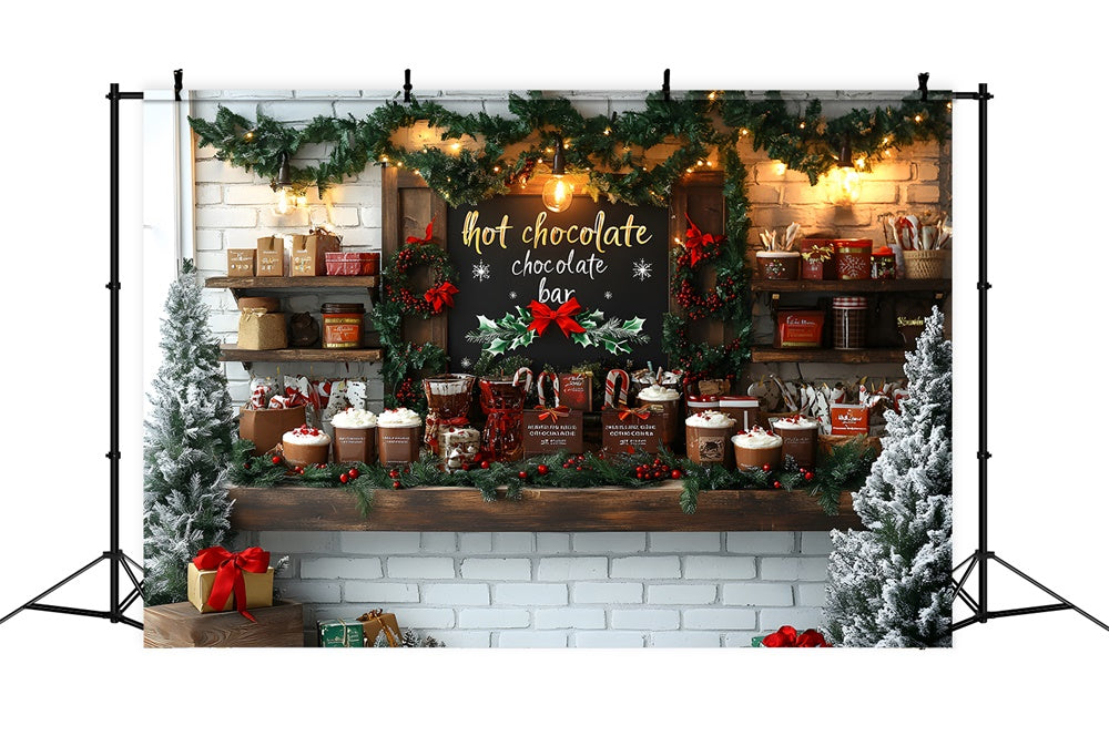 Christmas Wreath Hot Chocolate Bar Backdrop RR8-44