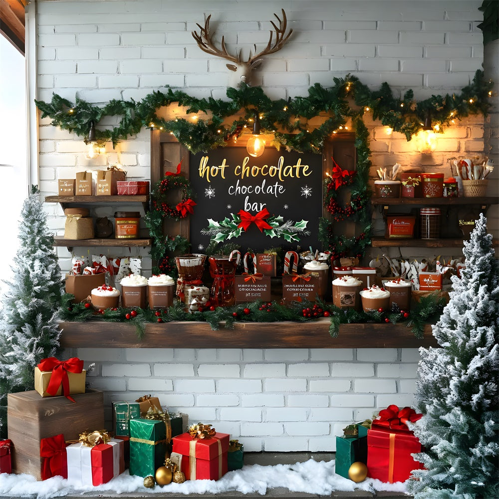 Christmas Wreath Hot Chocolate Bar Backdrop RR8-44