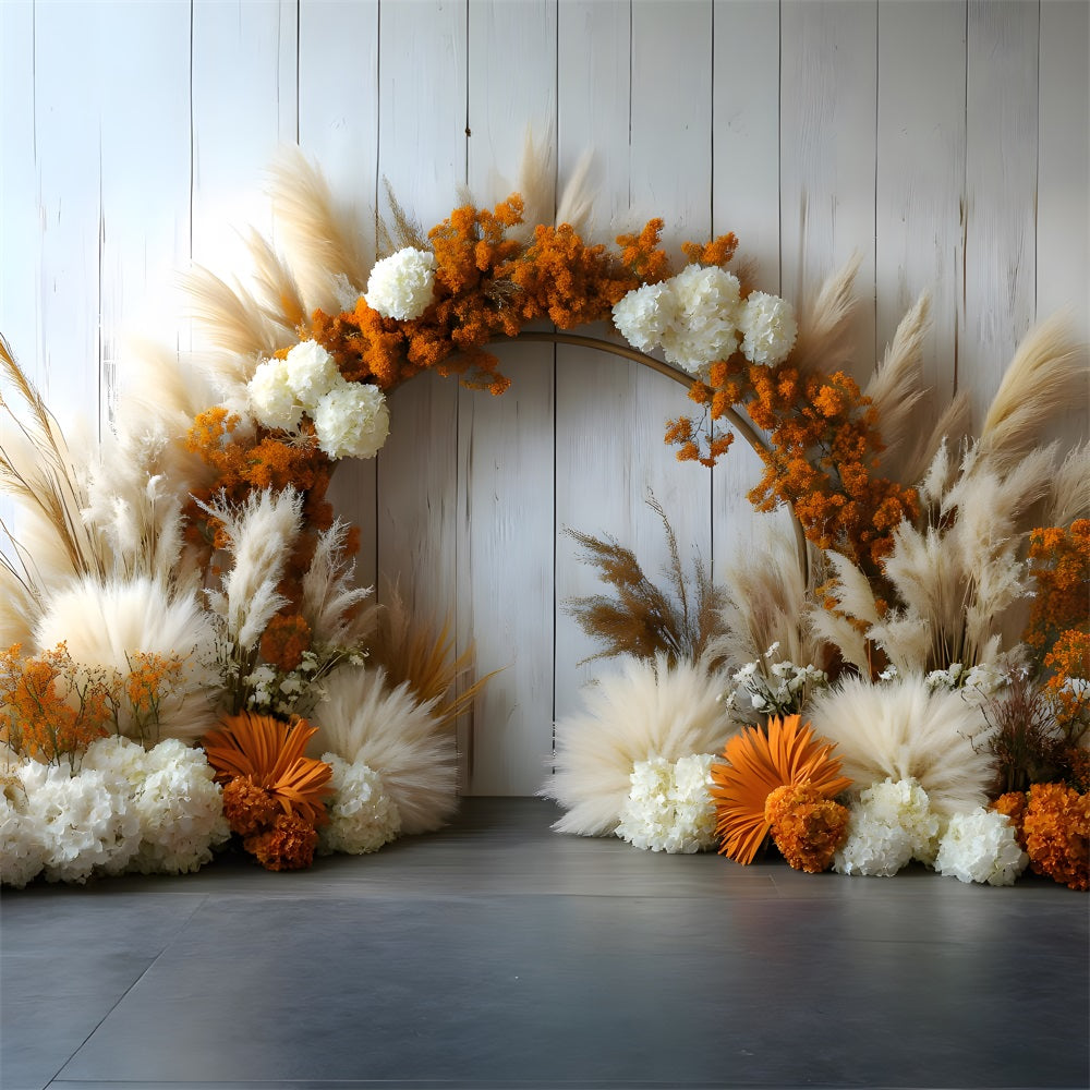 Boho Natural Chic Floral Pampas Backdrop RR8-444