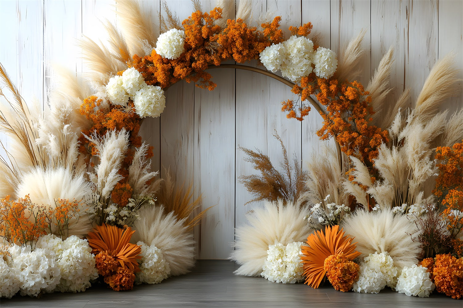 Boho Natural Chic Floral Pampas Backdrop RR8-444