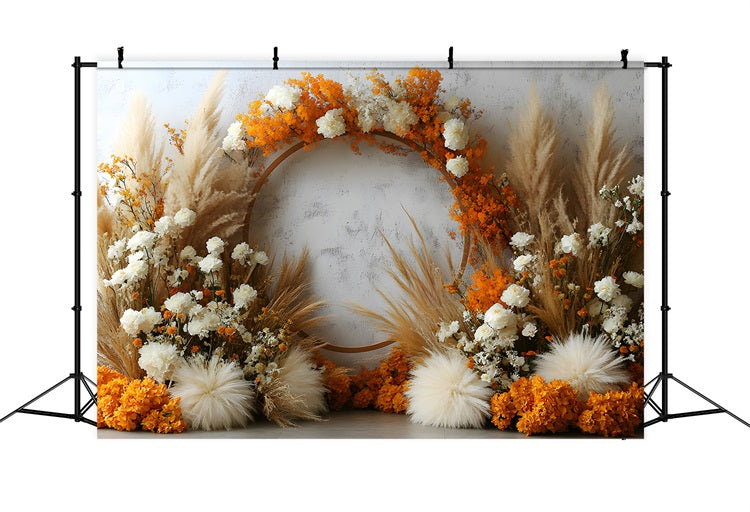 Rustic Bohemian Pampas Floral Backdrop RR8-445