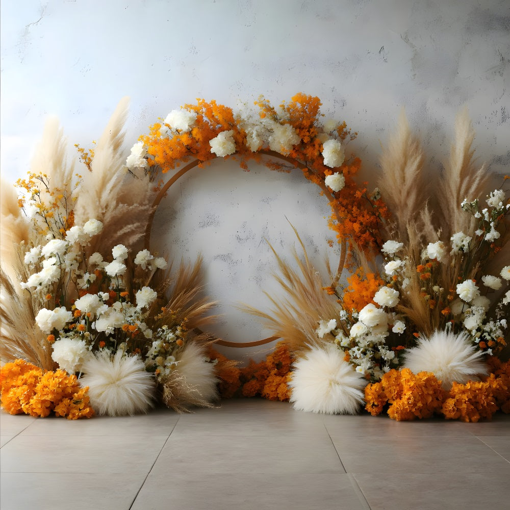 Rustic Bohemian Pampas Floral Backdrop RR8-445