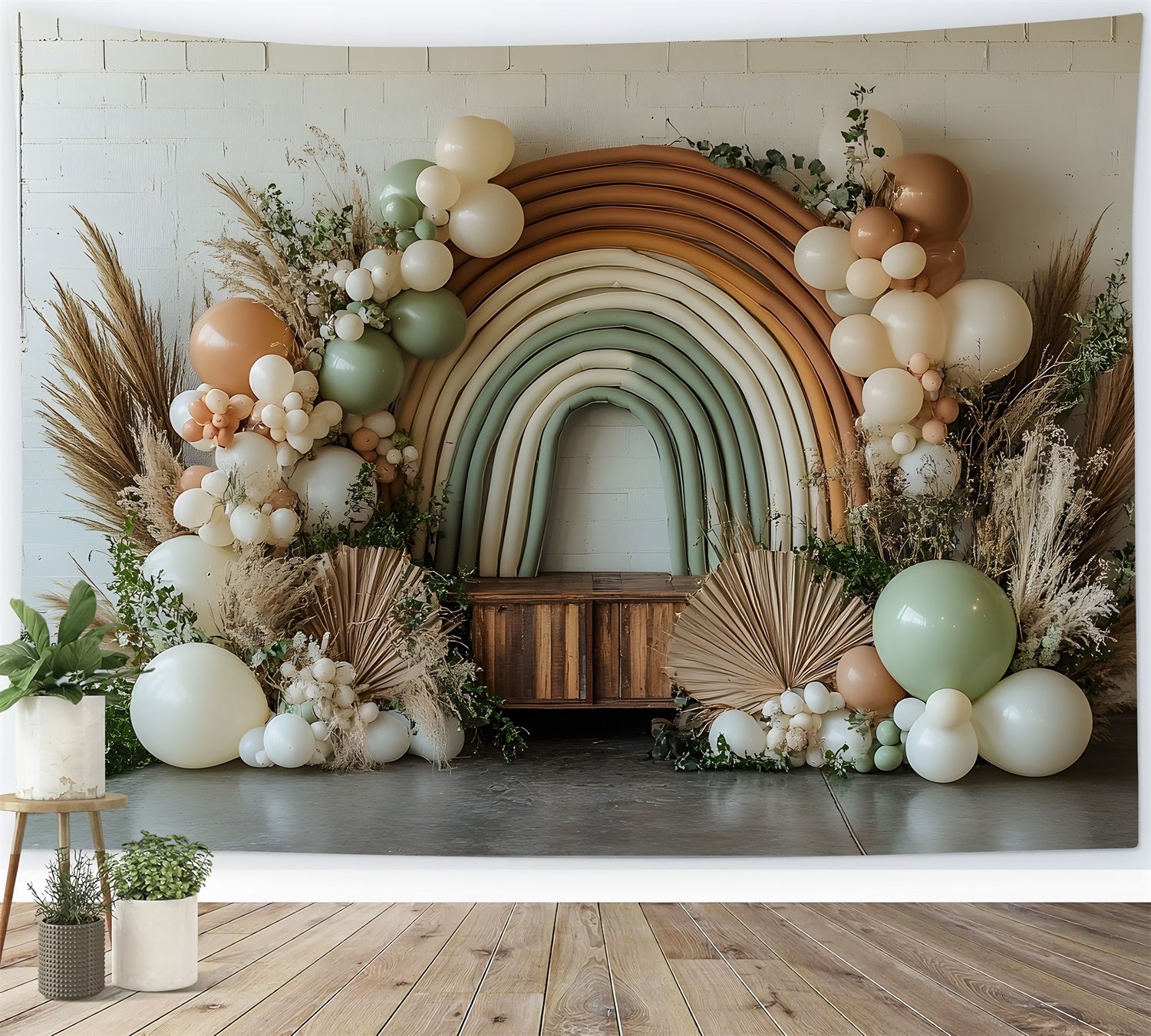 Pastel Boho Balloon Arch Backdrop RR8-459