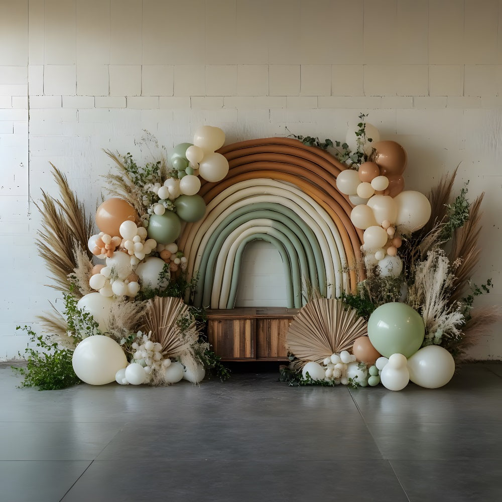 Pastel Boho Balloon Arch Backdrop RR8-459