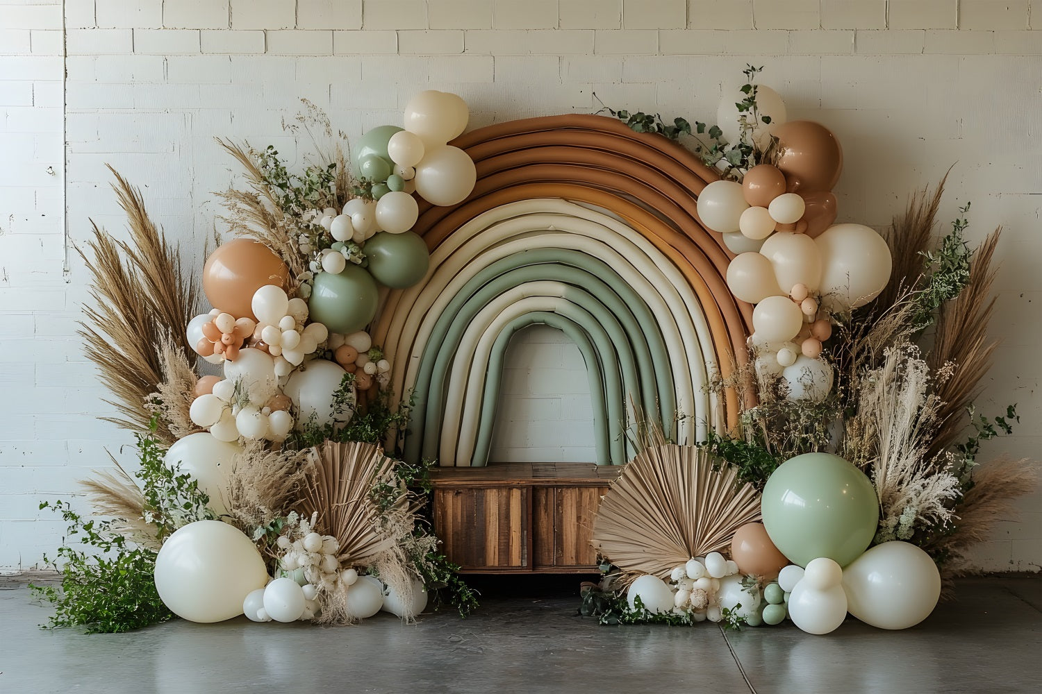 Pastel Boho Balloon Arch Backdrop RR8-459