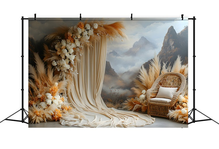 Mountain View Boho Pampas Backdrop RR8-462