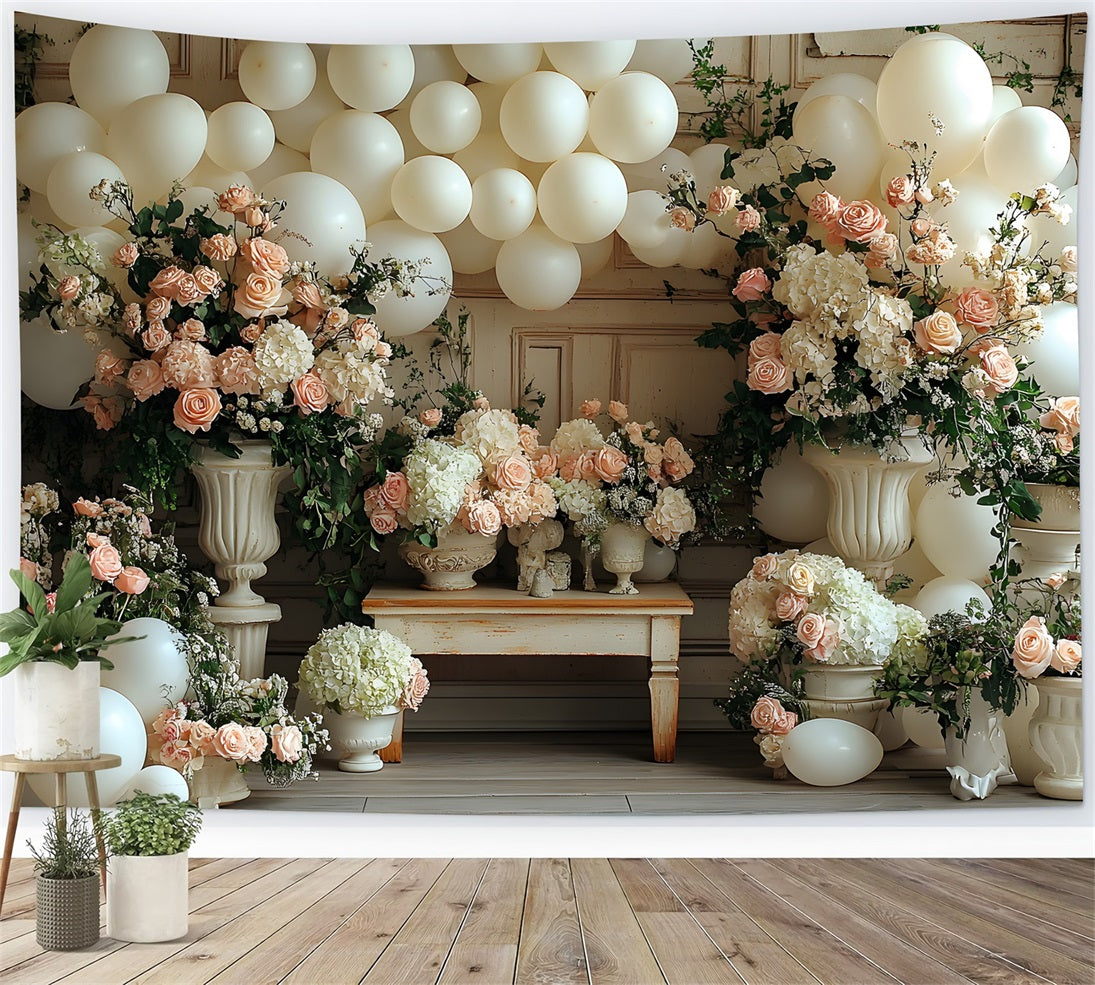 Rustic Bohemian Balloon Floral Backdrop RR8-468