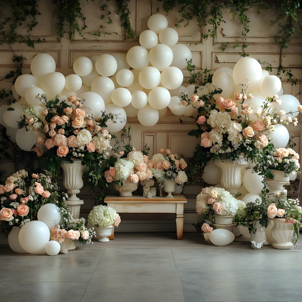 Rustic Bohemian Balloon Floral Backdrop RR8-468