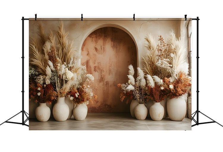 Terra Cotta Arch Pampas Boho Backdrop RR8-482