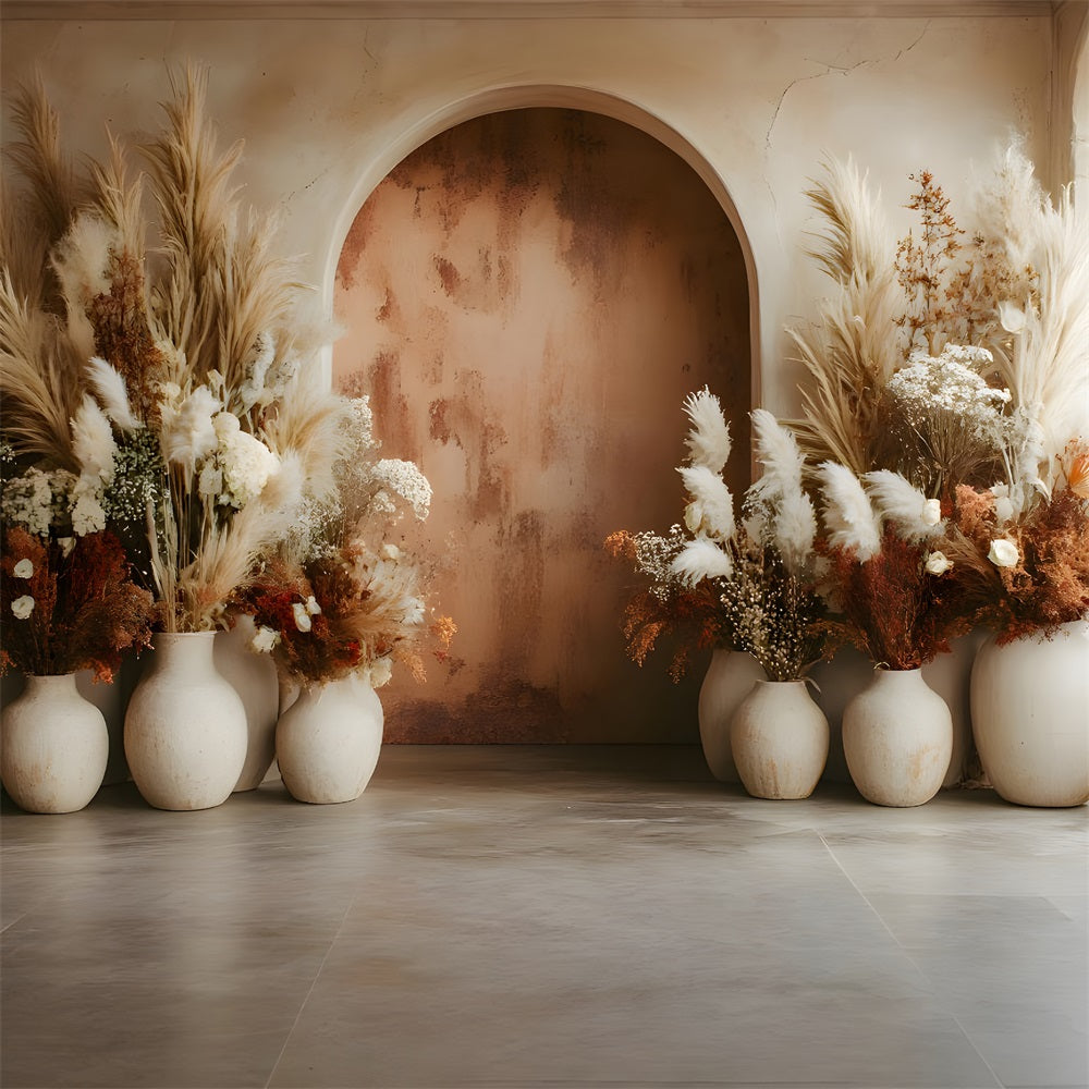 Terra Cotta Arch Pampas Boho Backdrop RR8-482