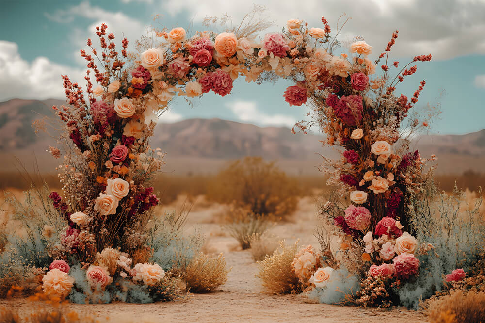 Desert Floral Arch Bohemian Backdrop RR8-484