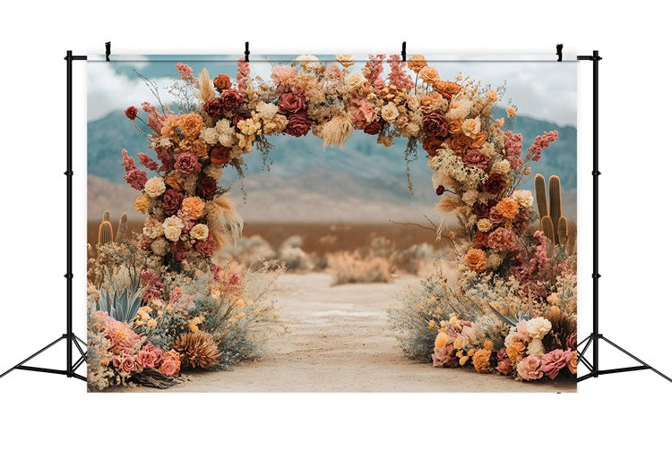 Mountain Floral Arch Boho Backdrop RR8-485