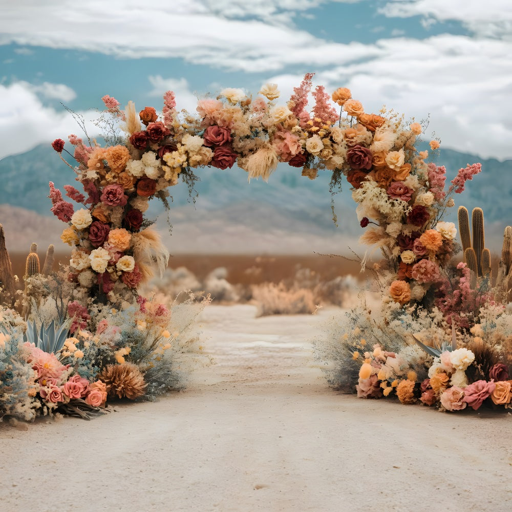 Mountain Floral Arch Boho Backdrop RR8-485