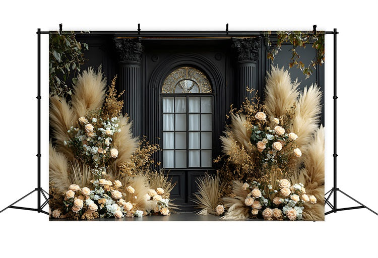 Luxurious Pampas Boho Window Backdrop RR8-487