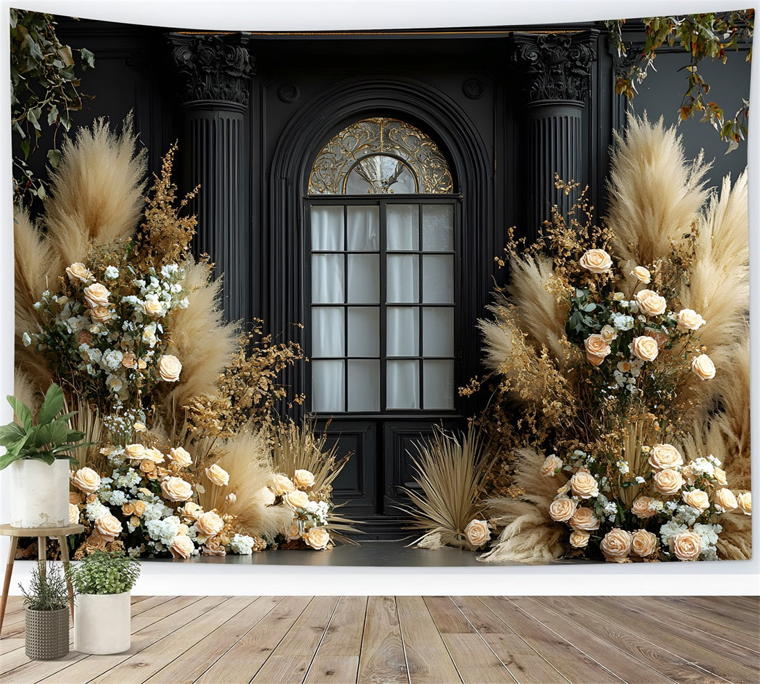 Luxurious Pampas Boho Window Backdrop RR8-487