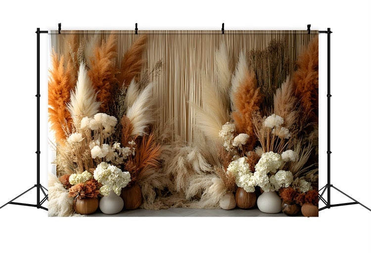 Boho Chic Pampas Window Backdrop RR8-490