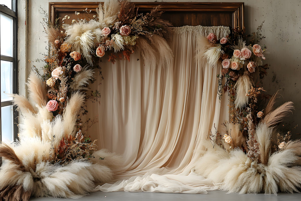 Golden Hour Boho Gorgeous Floral Backdrop RR8-498