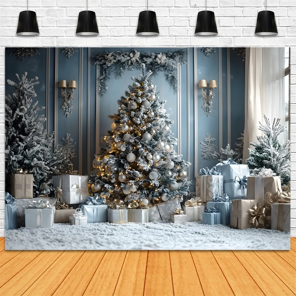 Christmas Glowing Tree Gift Boxes Backdrop RR8-50