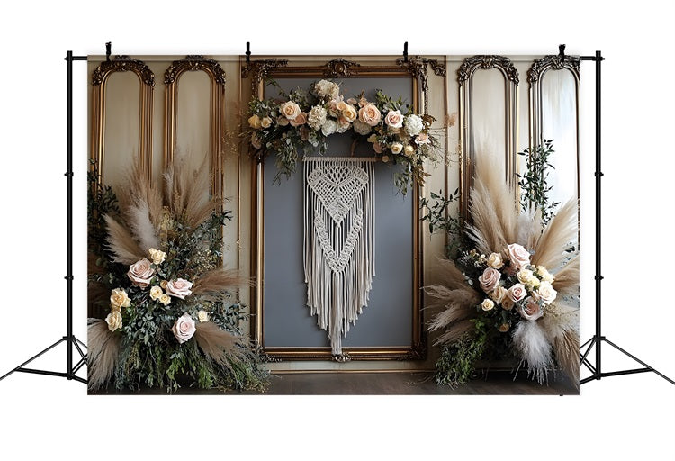 Natural Woven Macramé Boho Chic Backdrop RR8-500