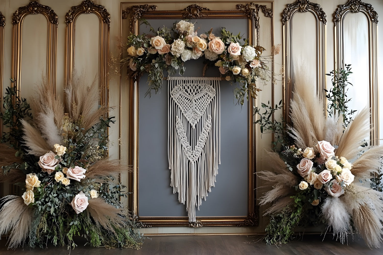 Natural Woven Macramé Boho Chic Backdrop RR8-500