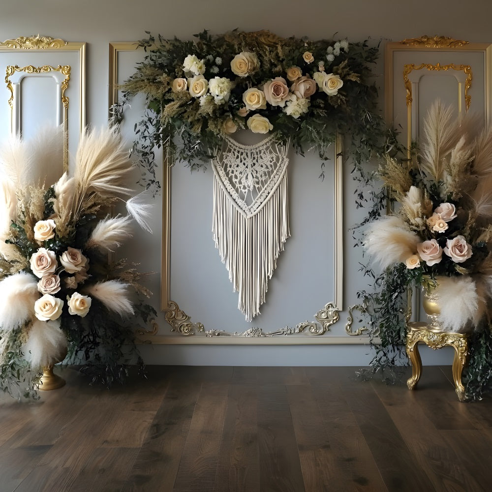 Elegant Bohemian Dreamcatcher Floral Backdrop RR8-501