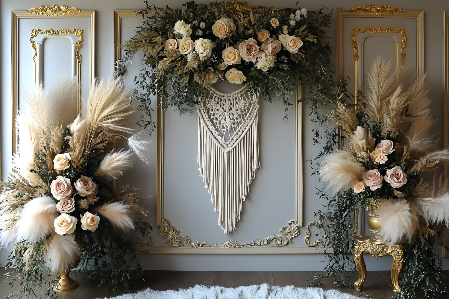 Elegant Bohemian Dreamcatcher Floral Backdrop RR8-501