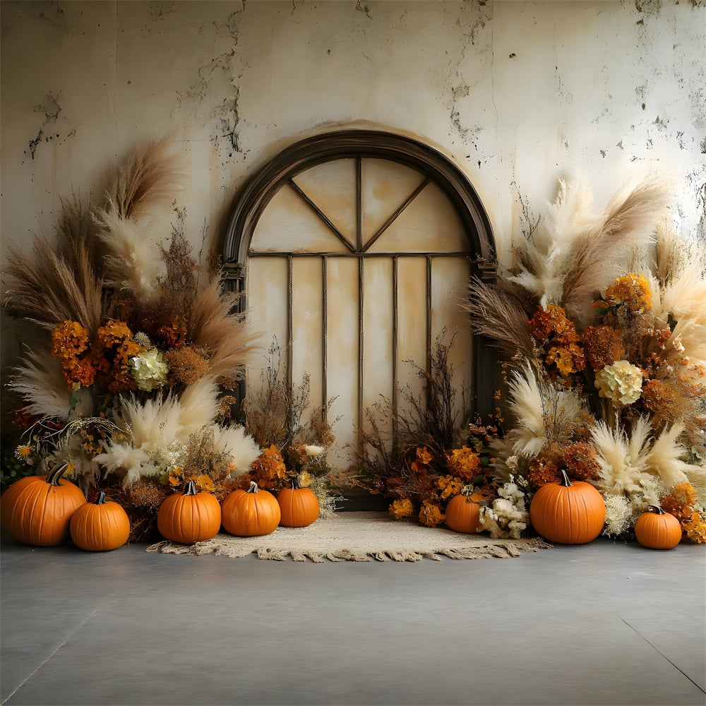 Rustic Window Pampas Grass Boho Backdrop RR8-506