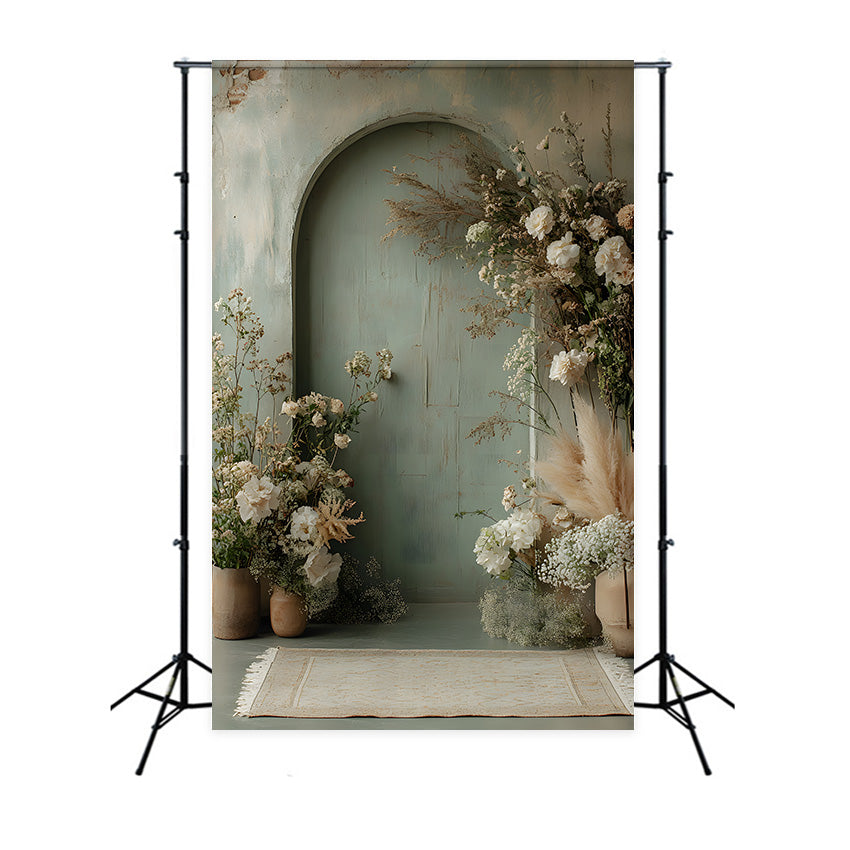 Soft Pastel Floral Arched Boho Backdrop RR8-507