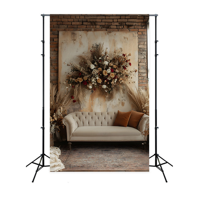 Classic Boho Cozy Lounge Area Backdrop RR8-509