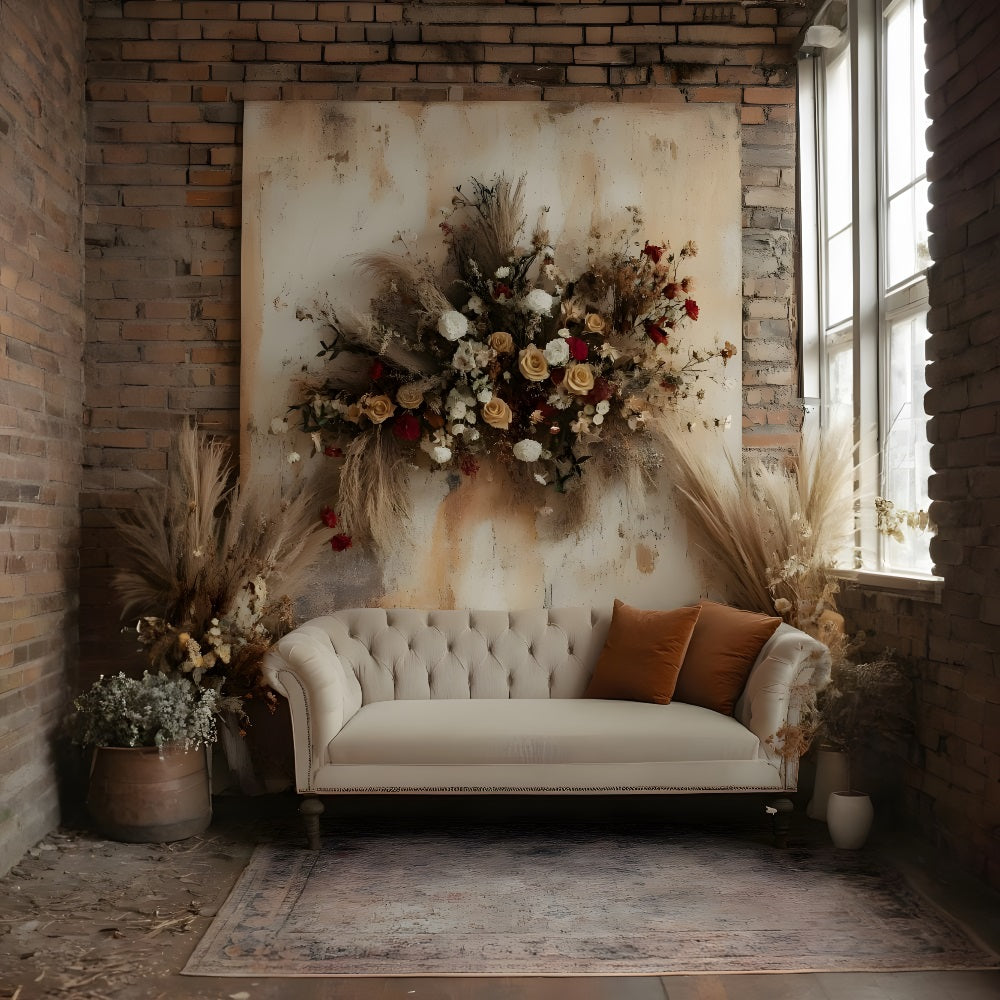 Classic Boho Cozy Lounge Area Backdrop RR8-509