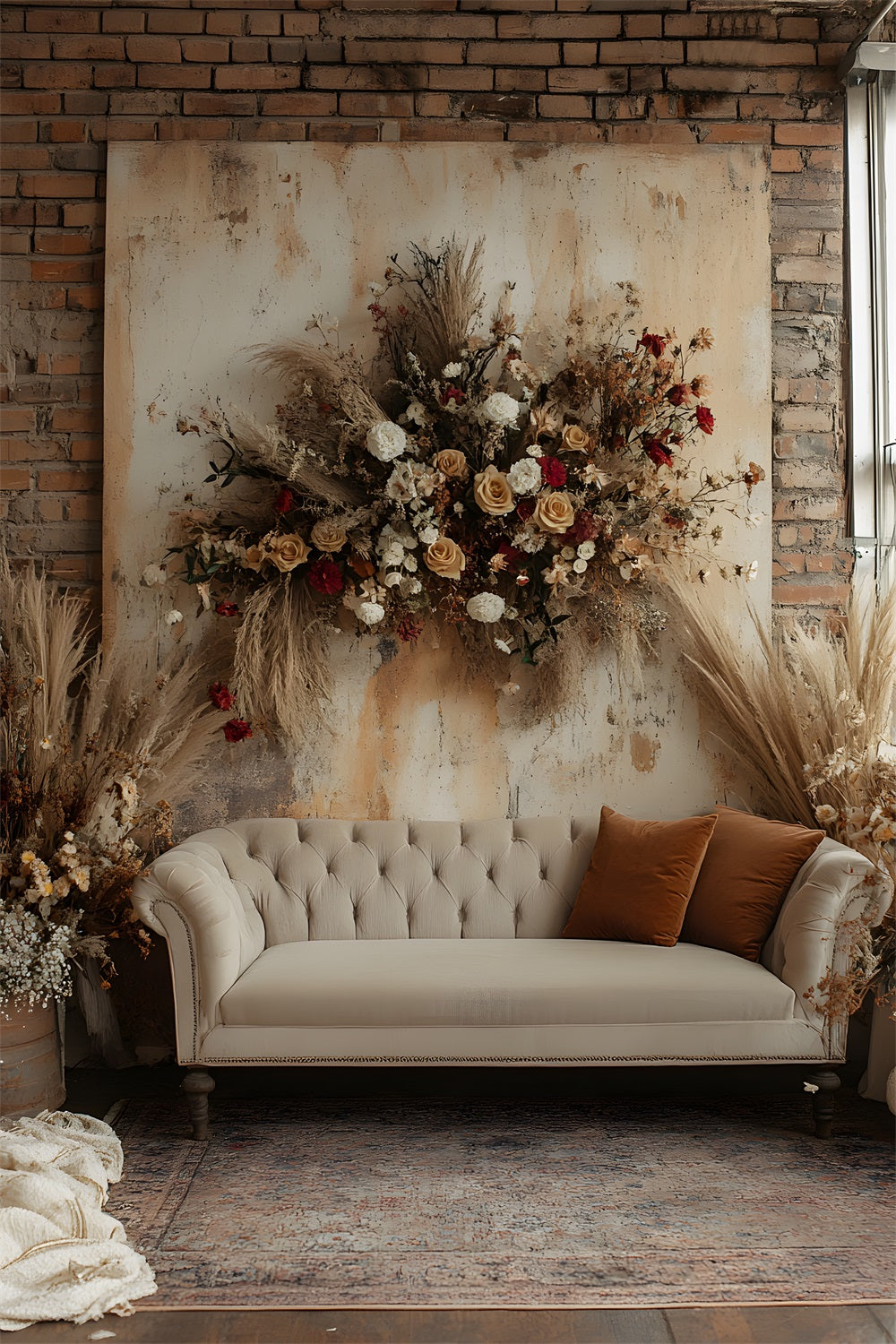 Classic Boho Cozy Lounge Area Backdrop RR8-509