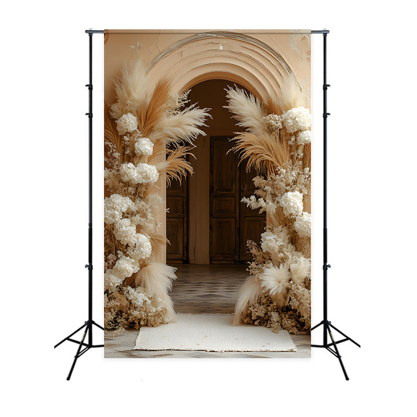 Rustic Pampas Floral Elegance Boho Backdrop RR8-511