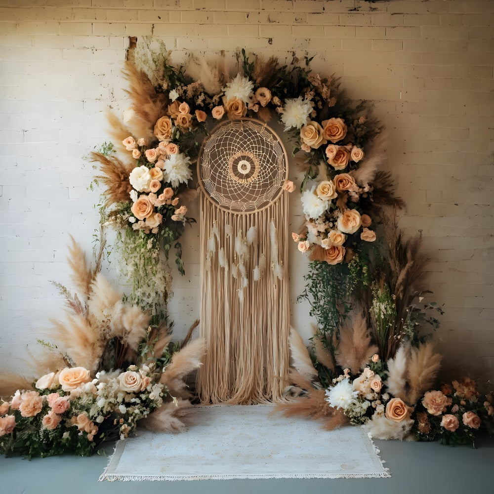 Natural Boho Chic Lounge Setting Backdrop RR8-513