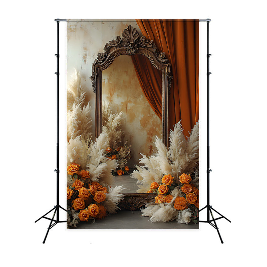 Elegant Textured Floral Arch Boho Backdrop RR8-516