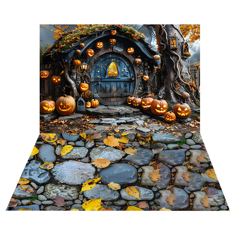 Halloween Enchanted Doorway Backdrop+Stone Floor Backdrop RR8-528