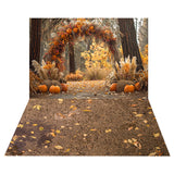 Fall Forest Dried Reed Backdrop + Leaves Dirt Floor Backdrop RR8-533