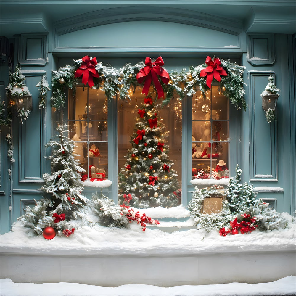 Christmas Tree Wreath Shop Window Backdrop RR8-57