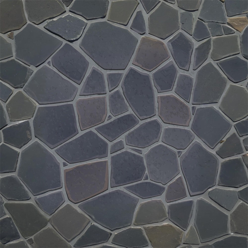 Dark Irregular Stone Fabric Floor Backdrop RR8-581