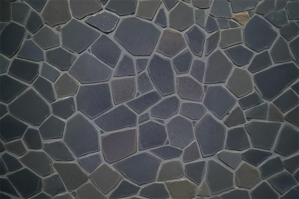 Dark Irregular Stone Fabric Floor Backdrop RR8-581