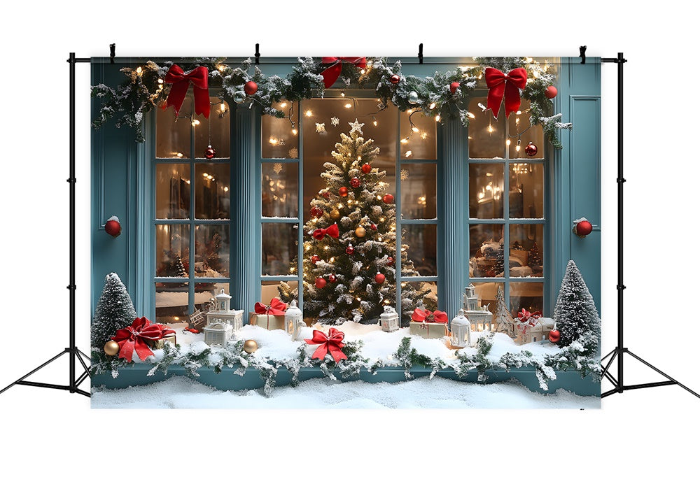 Christmas Shop Window String Lights Backdrop RR8-59