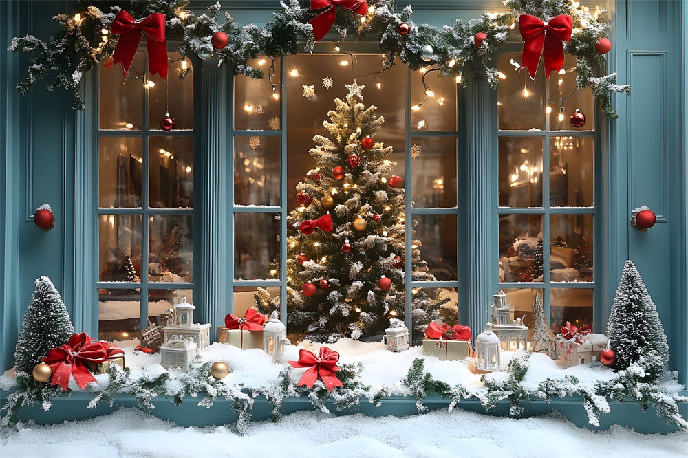 Christmas Shop Window String Lights Backdrop RR8-59