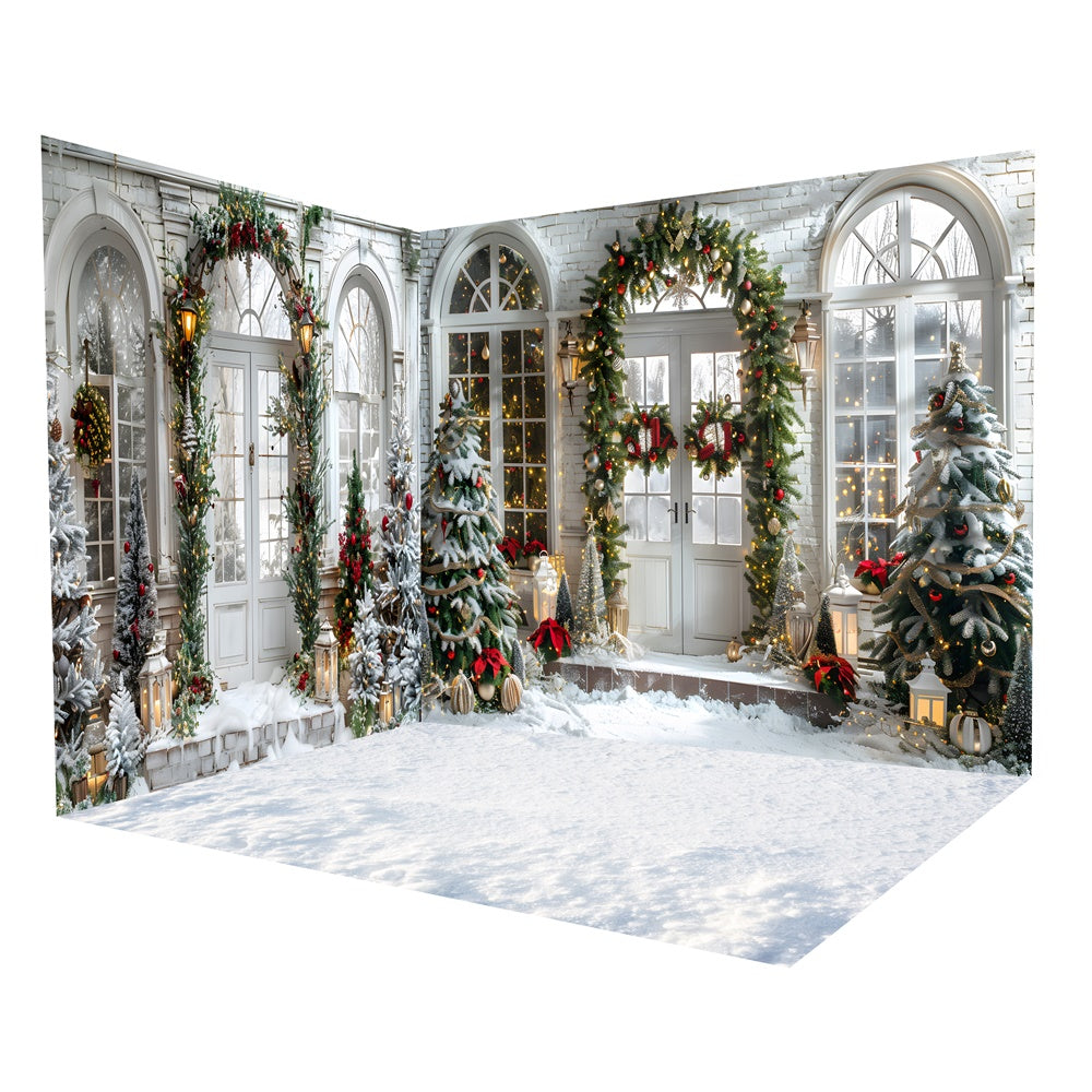 Christmas Wreaths Garlands Door Backdrop Room Set RR8-610