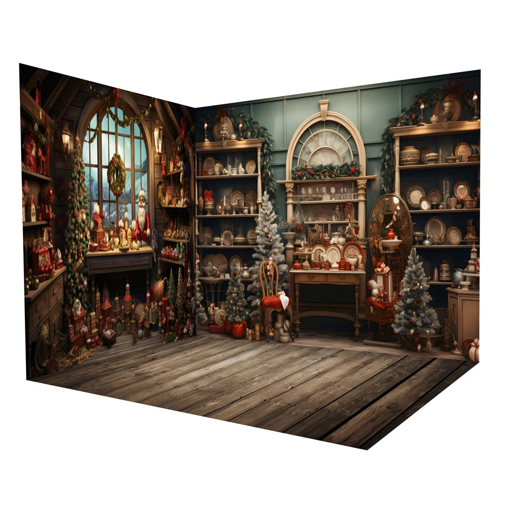 Christmas Santa Claus House Toy Room Backdrop Room Set RR8-622