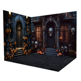 Halloween Haunted Mansion Skull Entrance Backdrop Room Set RR8-642