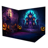 Halloween Spooky Pumpkin Witch House Backdrop Room Set RR8-646