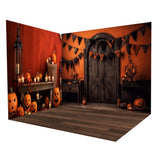 Halloween Retro Door Wall Pumpkin Backdrop Room Set RR8-649